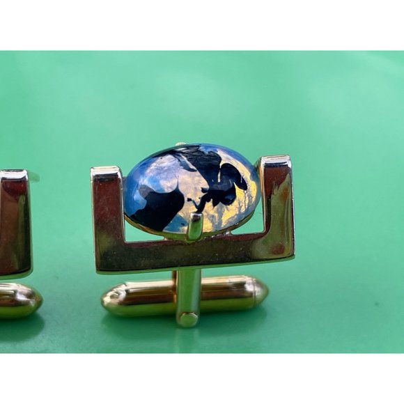 Vintage 1960s Swank Opal Glass Mens Cufflinks - Picture 16 of 16